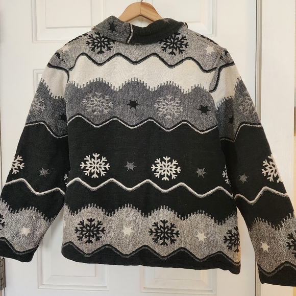 Vintage Coldwater creek tapestry jacket blazer size xl Nordic snowflake scandi - Picture 6 of 9